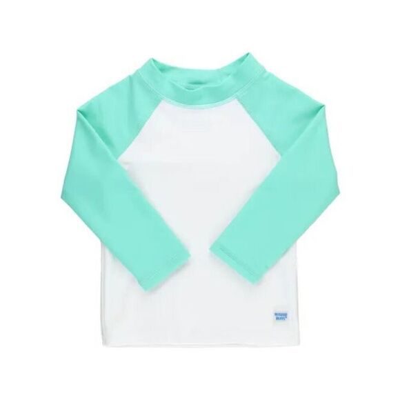 Ruggedbutts ISLAND BLUE RAGLAN LONG SLEEVE RASH GUARD SZ 6-12m NEW RUFFLEBUTTS b - Picture 1 of 4